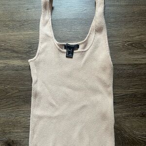 Forever 21 Ribbed Beige Tank Top